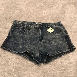 High waisted jean shorts